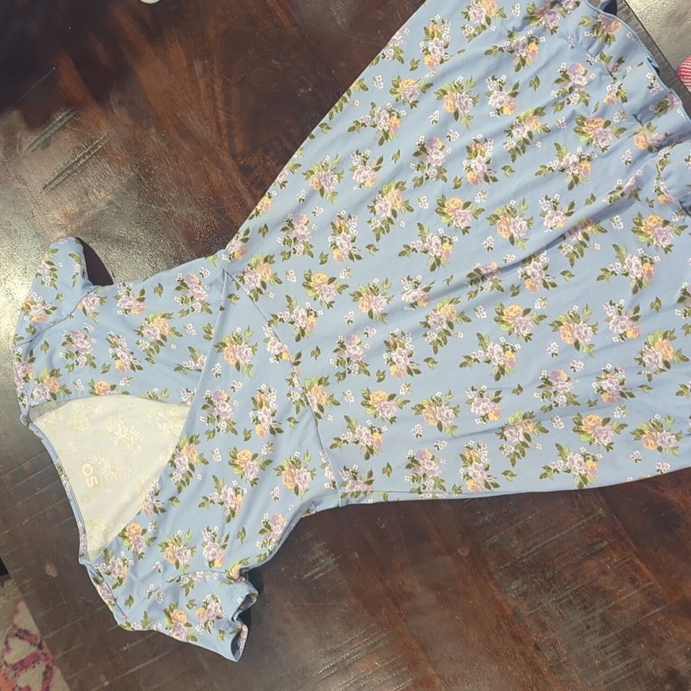 Blue floral SO dress, size XS